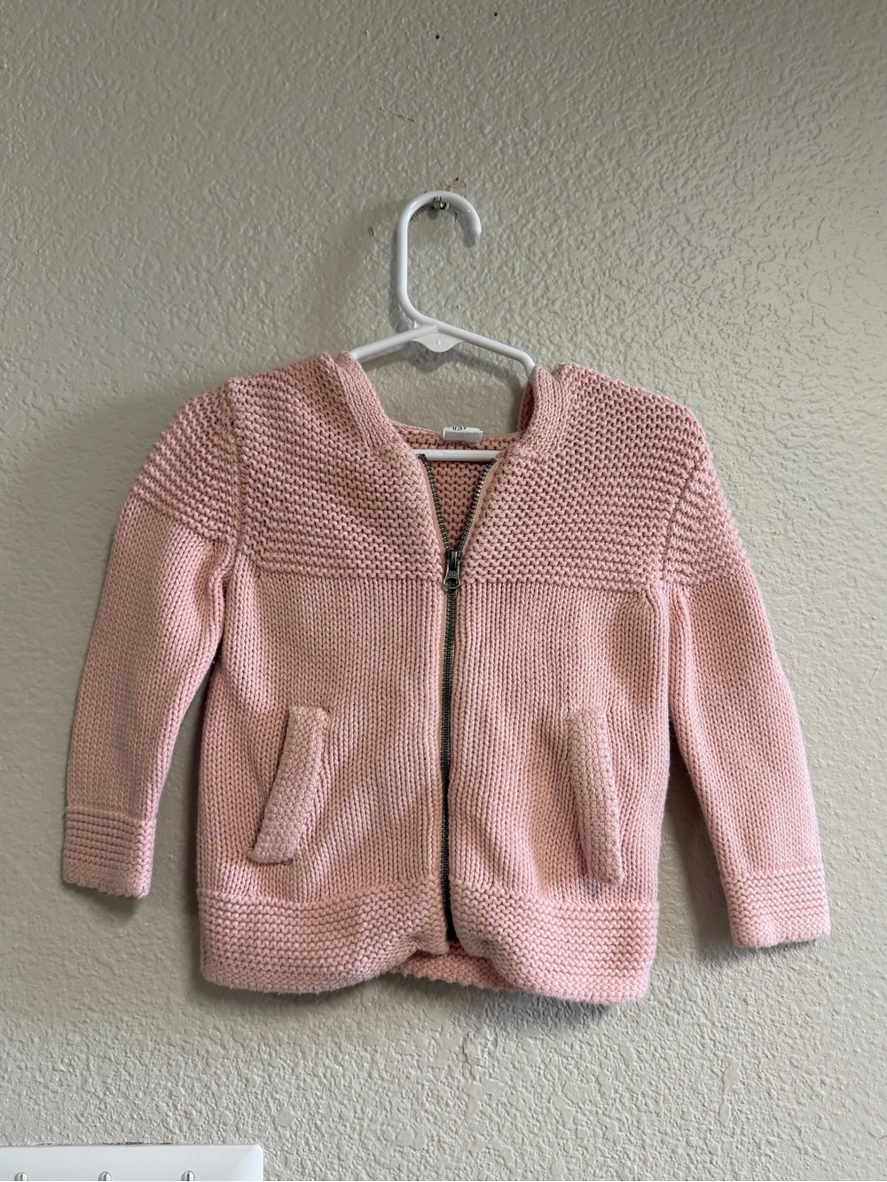 GAP Pink Knit Zip-Up Girls Sweater